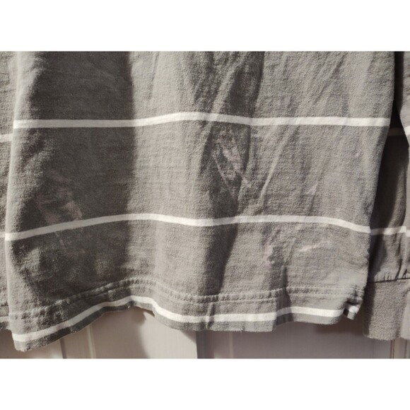 Aeropostale Long Sleeved Polo Shirt Size Men’s Medium Gray And White A87 - Picture 8 of 12